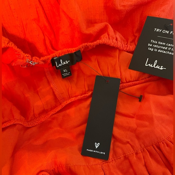 Forever Fun Orange Jacquard Backless Romper - Picture 7 of 7